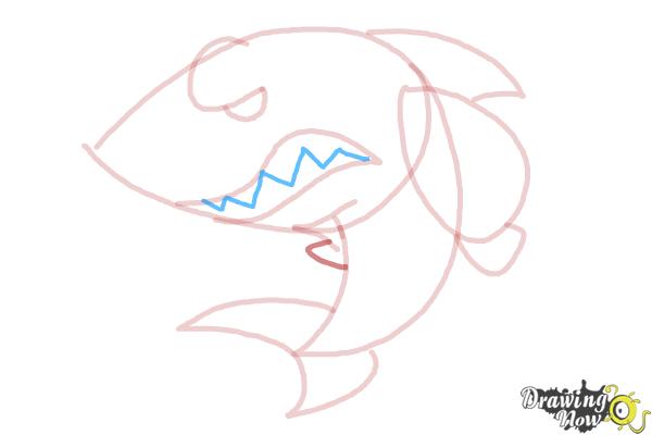 How to Draw a Cartoon Shark - Step 8