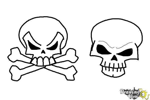 Cartoon Skull Drawing  How To Draw A Cartoon Skull Step By Step