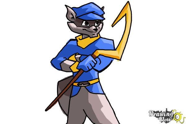 How to Draw Sly Cooper - Step 16
