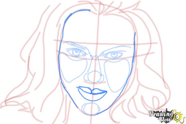 How to Draw Scarlett Johansson - Step 10