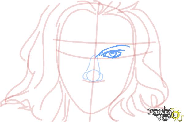 How to Draw Scarlett Johansson - Step 7