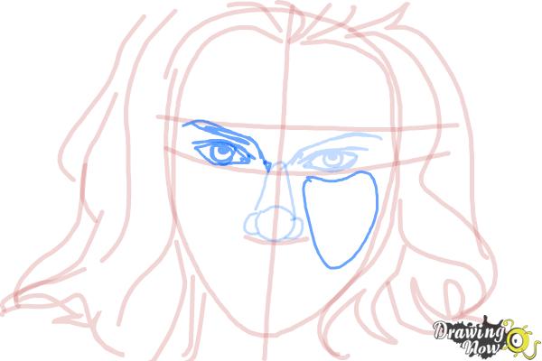 How to Draw Scarlett Johansson - Step 8