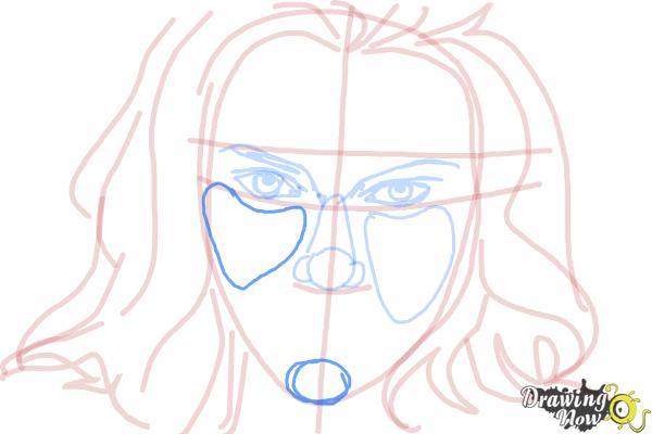 How to Draw Scarlett Johansson - Step 9