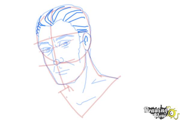 How to Draw Slicked Back Hair - Step 11