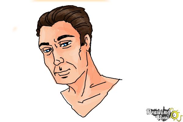 How to Draw Slicked Back Hair - Step 13