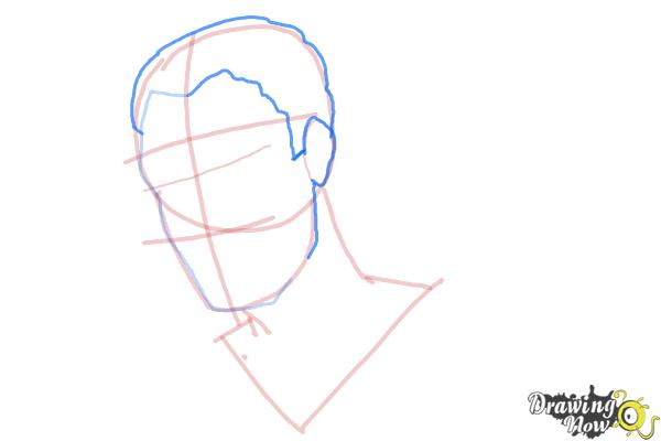 How to Draw Slicked Back Hair - Step 6