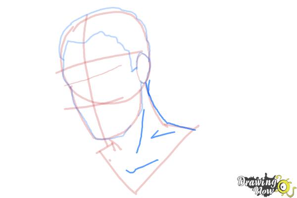 How to Draw Slicked Back Hair - Step 7