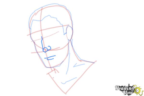 How to Draw Slicked Back Hair - Step 8