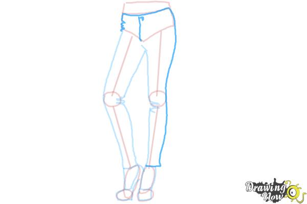 How to Draw Skinny Jeans - Step 10