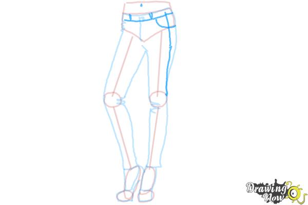 How to Draw Skinny Jeans - Step 11