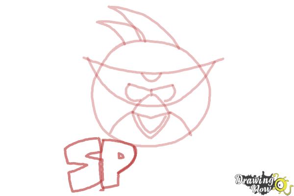 How to Draw Space Angry Birds - Step 5