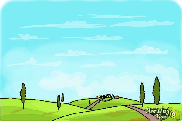 How to Draw Scenery - Step 8