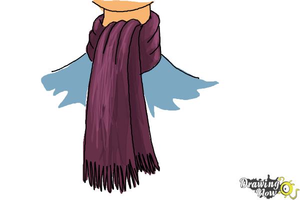 How to Draw a Scarf - Step 11