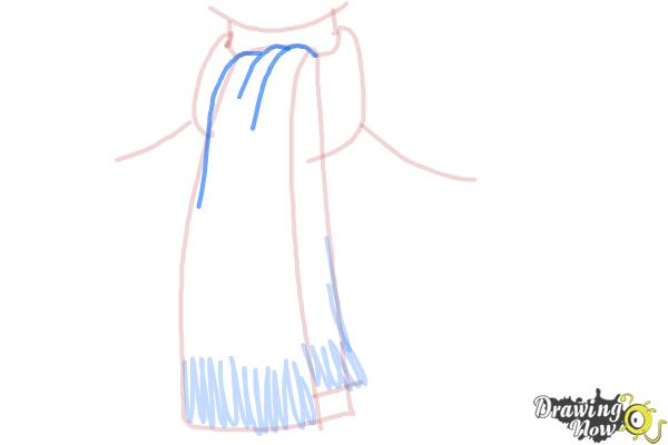 How to Draw a Scarf - Step 6