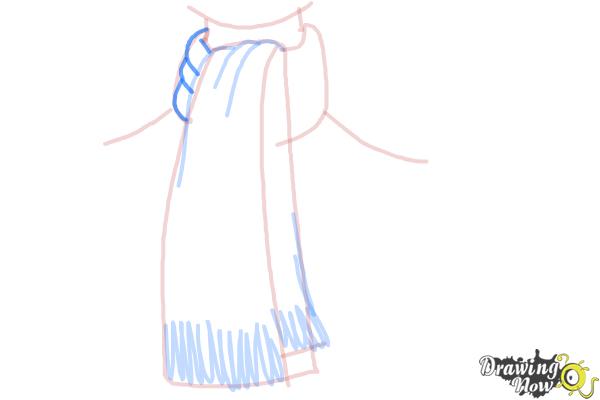 How to Draw a Scarf - Step 7