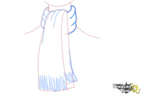 How to Draw a Scarf - Step 8