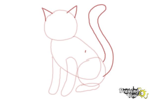 How to Draw a Simple Cat - Step 5