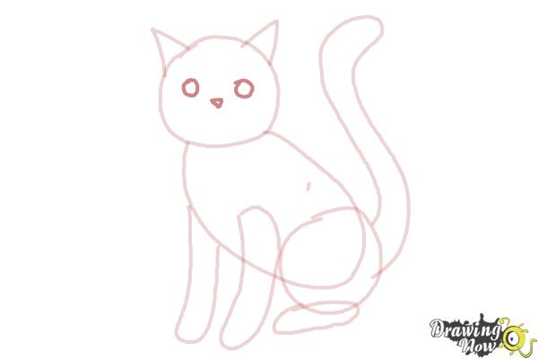 How to Draw a Simple Cat - Step 6