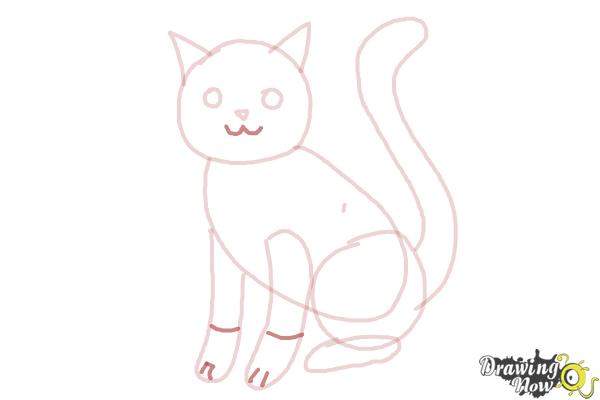 How to Draw a Simple Cat - Step 7