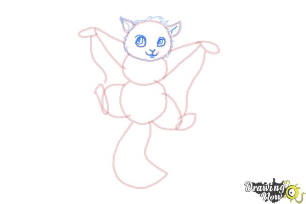 How to Draw a Flying Squirrel - Step 11 How to Draw a Flying Squirrel - Step 11