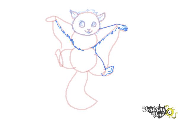 How to Draw a Flying Squirrel - Step 12