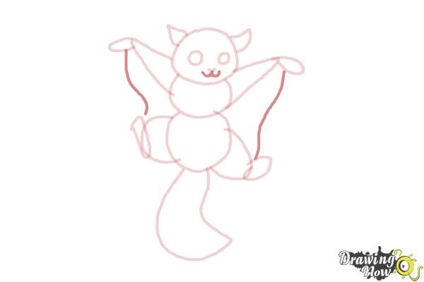 How to Draw a Flying Squirrel - Step 9 How to Draw a Flying Squirrel - Step 9