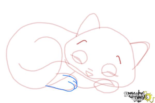 How to Draw a Sleeping Cat - Step 10