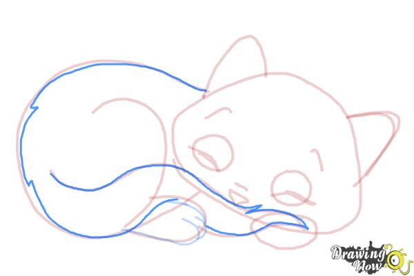 How to Draw a Sleeping Cat - Step 11
