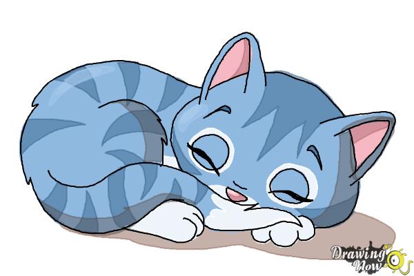 How to Draw a Sleeping Cat - Step 14