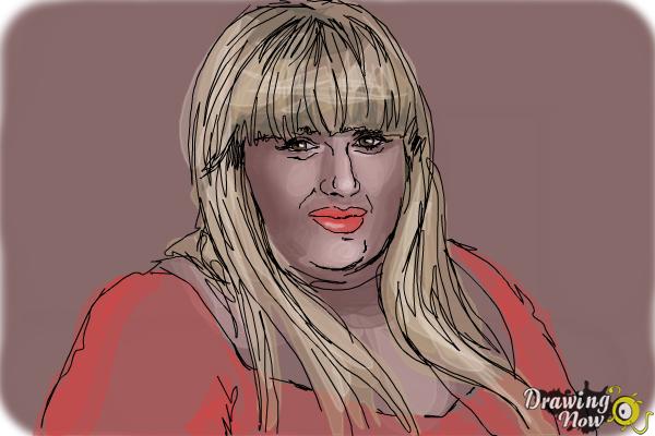How to Draw Rebel Wilson - Step 13