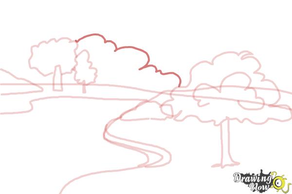 how to draw nature scenery step 8