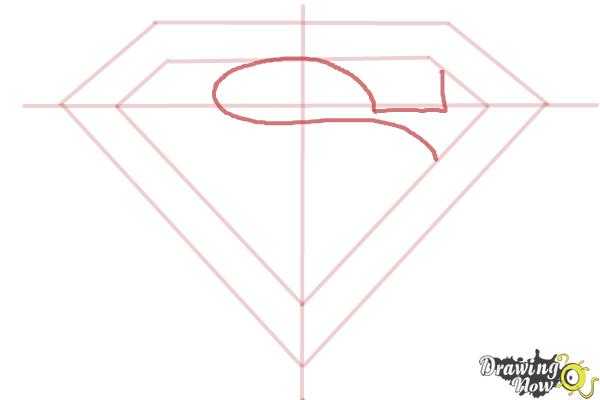 How to Draw Superman Logo - Step 6