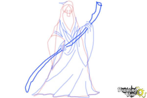 How to Draw a Grim Reaper Step by Step - Step 9