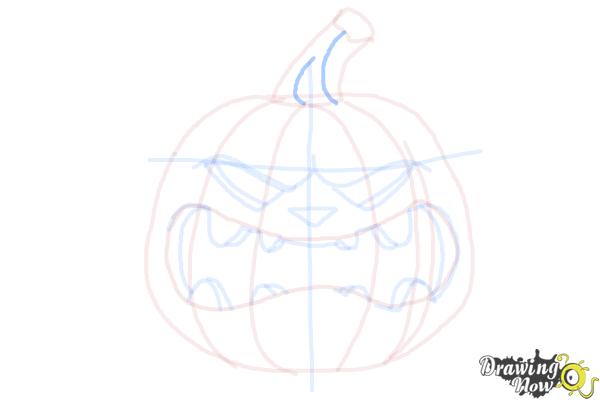 How to Draw a Pumpkin Face - Step 9