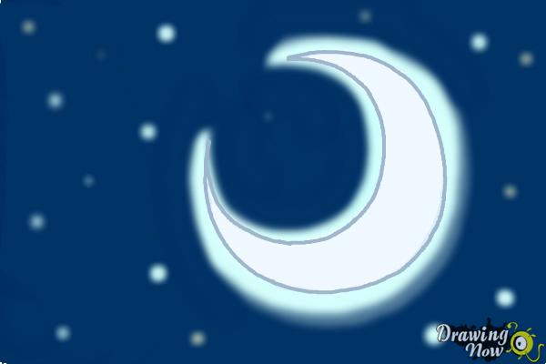 How to Draw a Crescent Moon - Step 10