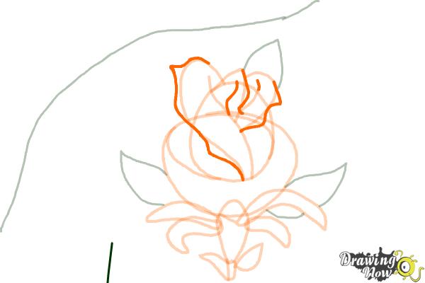 How to Draw a Rose Tattoo - Step 10