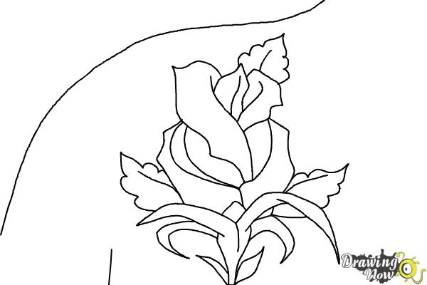 How to Draw a Rose Tattoo - Step 13