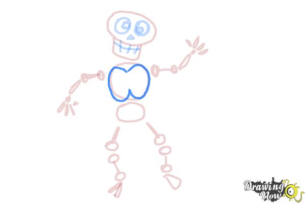 How to Draw Skeleton For Kids - Step 12
