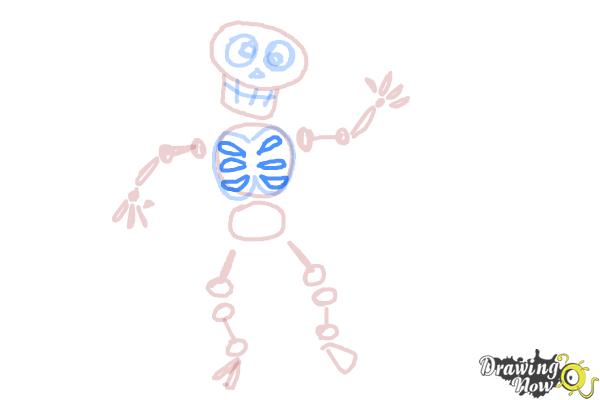 How to Draw Skeleton For Kids - Step 13