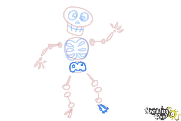 How to Draw Skeleton For Kids - Step 14