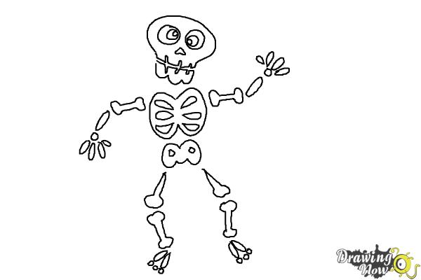 How to Draw Skeleton For Kids - Step 15