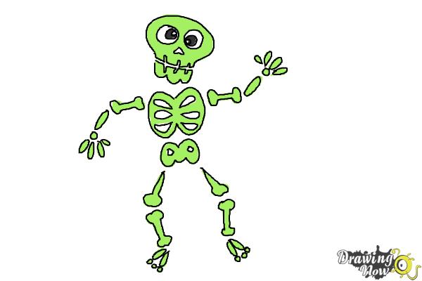 How to Draw Skeleton For Kids - Step 16