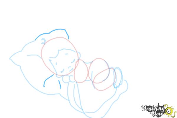 How to Draw a Sleeping Baby - Step 10