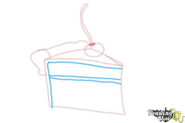 How to Draw a Slice Of Cake - Step 5