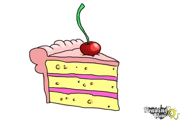 How to Draw a Slice Of Cake - Step 8