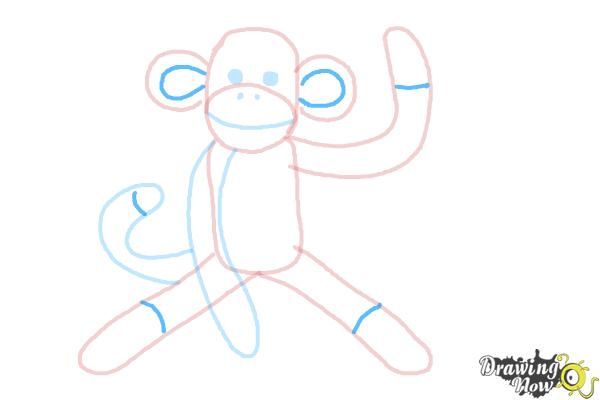 How to Draw a Sock Monkey - Step 10 How to Draw a Sock Monkey - Step 10