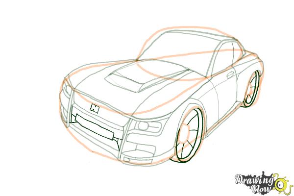 How to Draw a Nissan Skyline - Step 14
