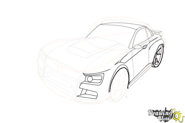 How to Draw a Nissan Skyline - Step 17