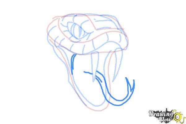 how to draw a realistic snake head