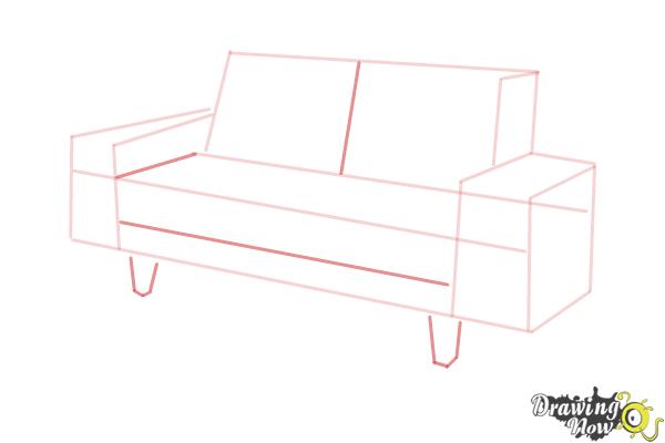 How to Draw a Sofa - Step 5